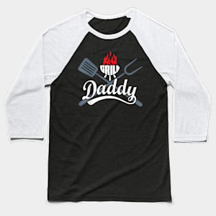 Grill Daddy Bbq Barbecue Grilling Smoking For Men Dad Baseball T-Shirt